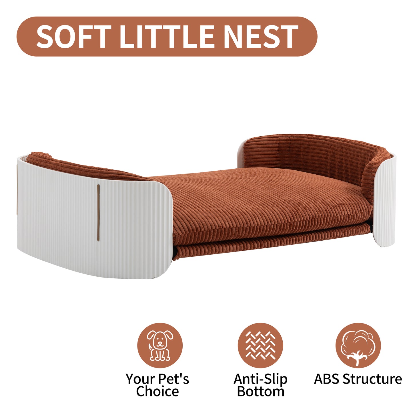 CHOTTO - Tama PP Pet Sofa- Large White+Brown