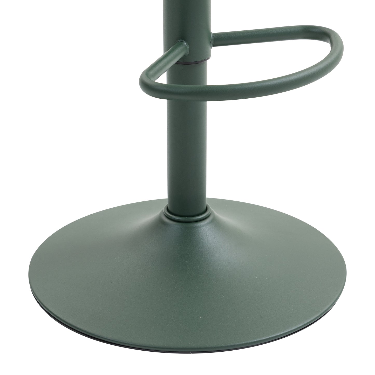 CHOTTO - Eri Adjustable Swivel Bar Stools with Padded Seat -Dark Green x 2