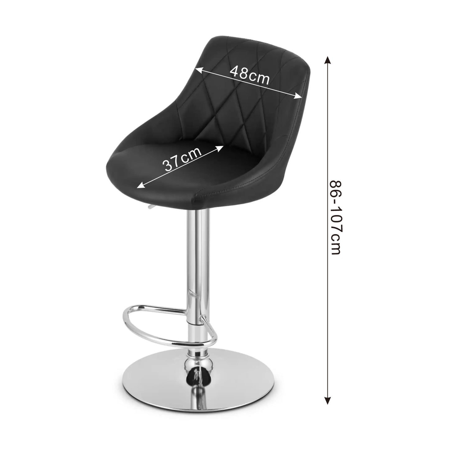 CHOTTO - Tenji Leather Barstool - Black