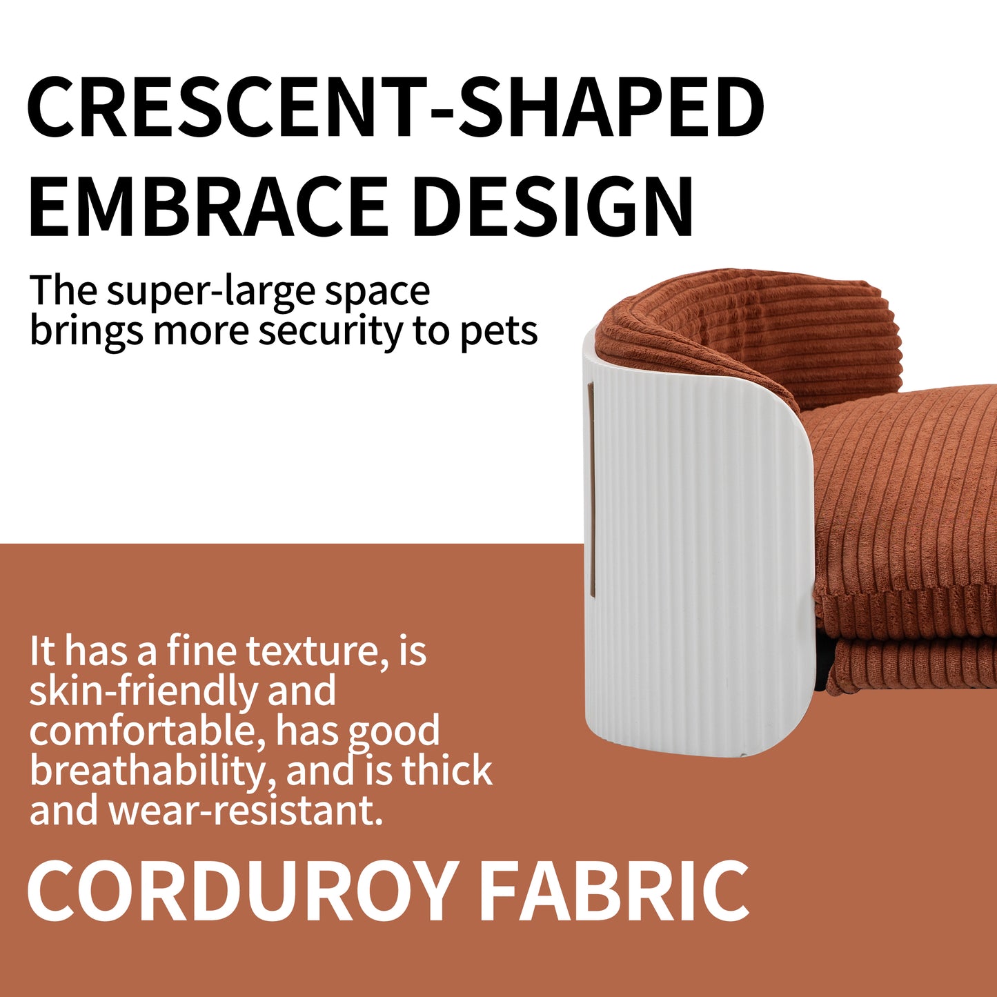 CHOTTO - Tama PP Pet Sofa- Large White+Brown