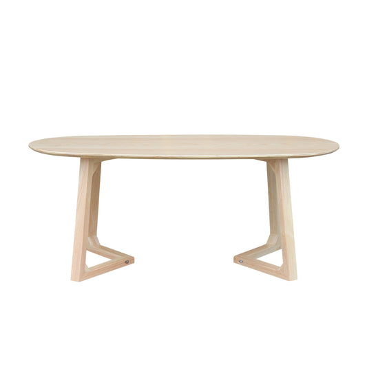 CHOTTO - Tsuno Rounded Rectangle Top Coffee Table - Wood - 60cm