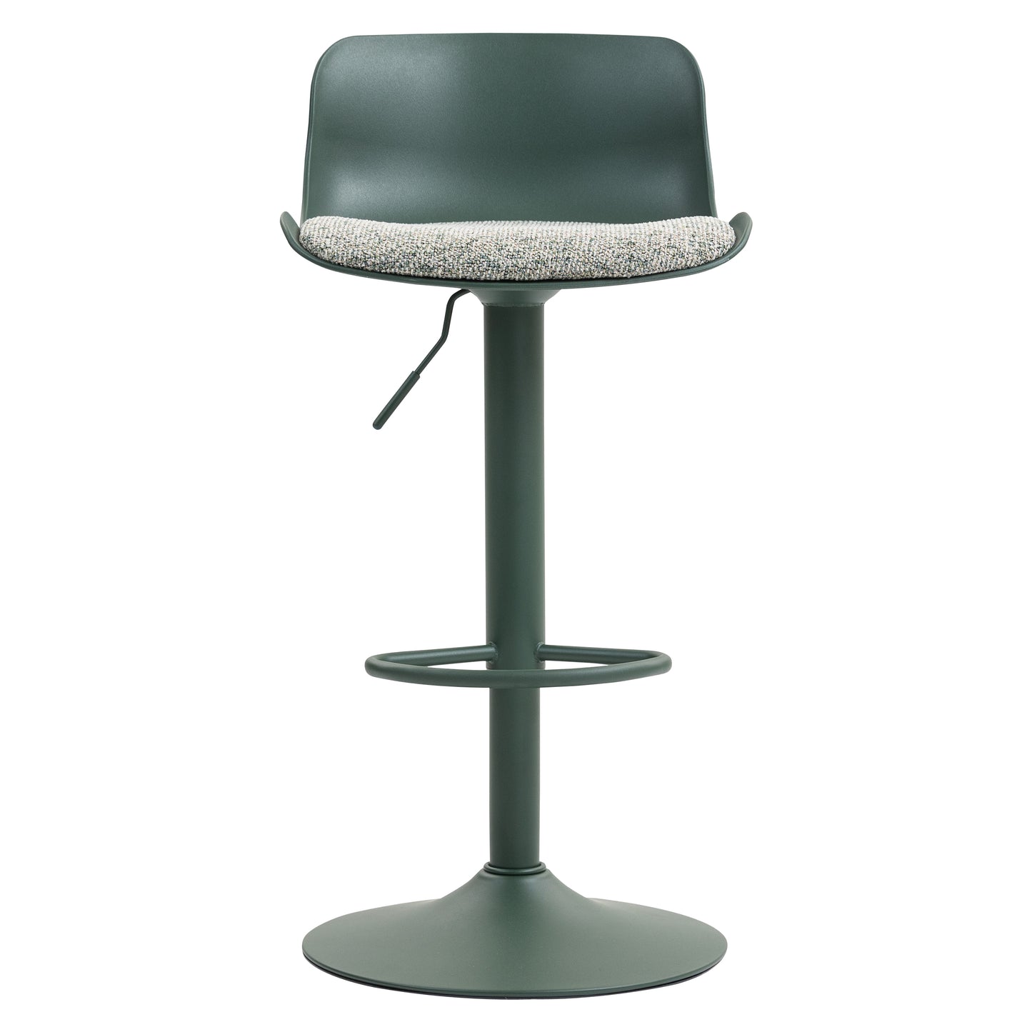 CHOTTO - Eri Adjustable Swivel Bar Stools with Padded Seat -Dark Green x 2
