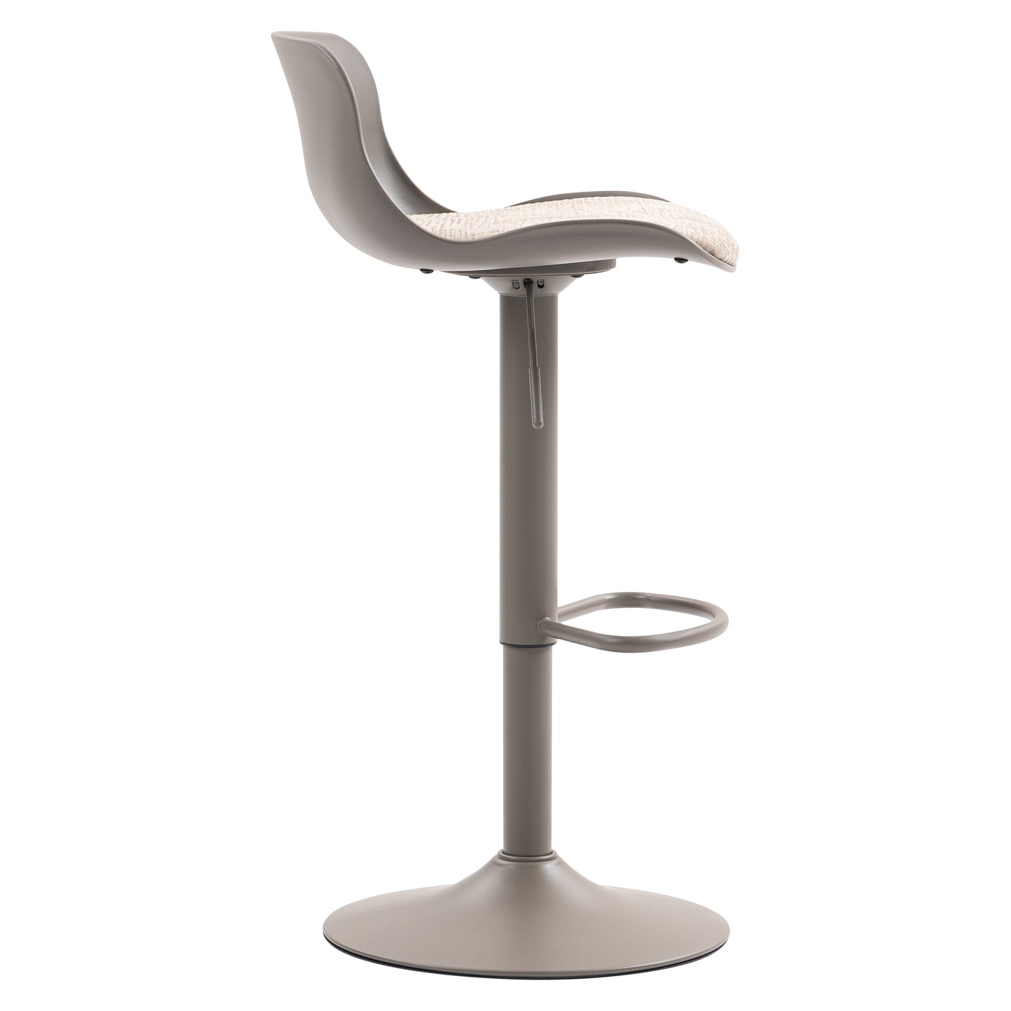 CHOTTO - Eri Adjustable Swivel Bar Stools with Padded Seat -Brown x 2