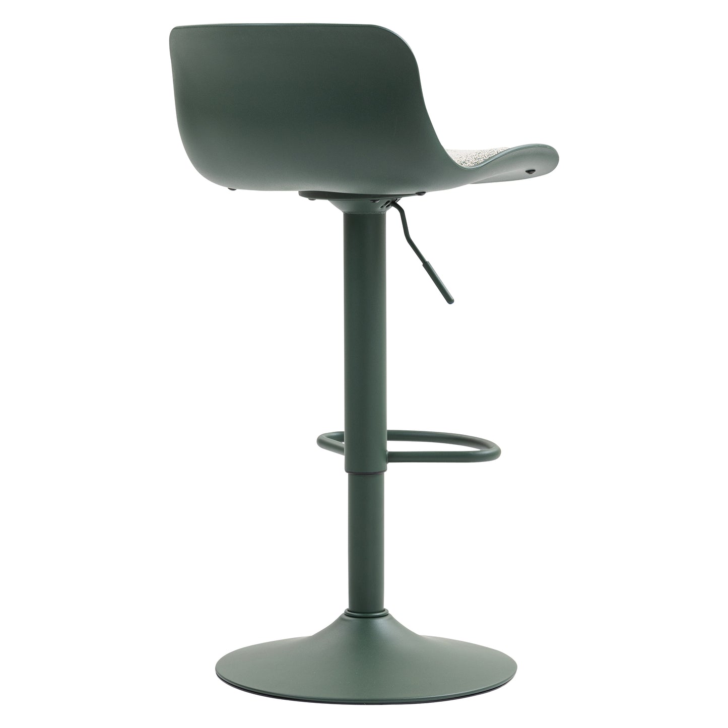 CHOTTO - Eri Adjustable Swivel Bar Stools with Padded Seat -Dark Green x 2