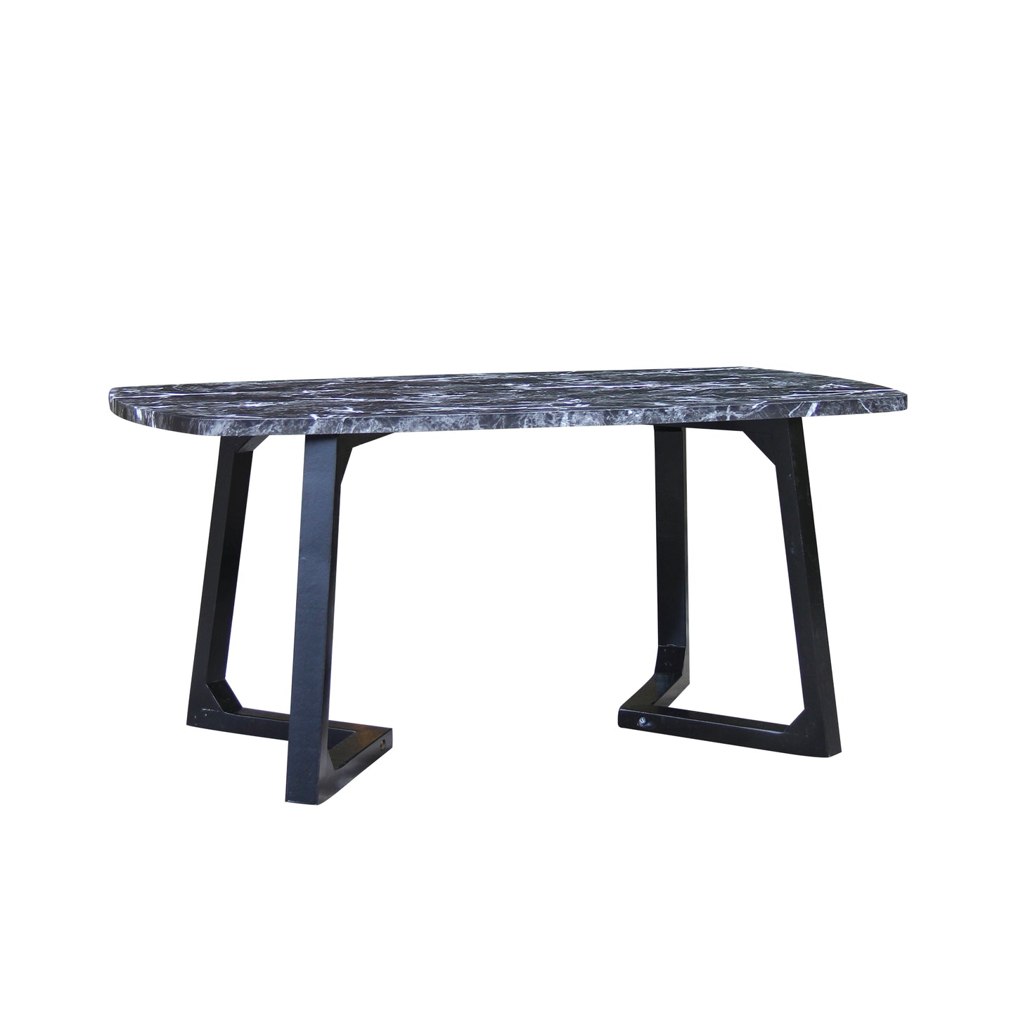 CHOTTO - Kika Rounded Rectangle Coffee Table - Black Marble Color