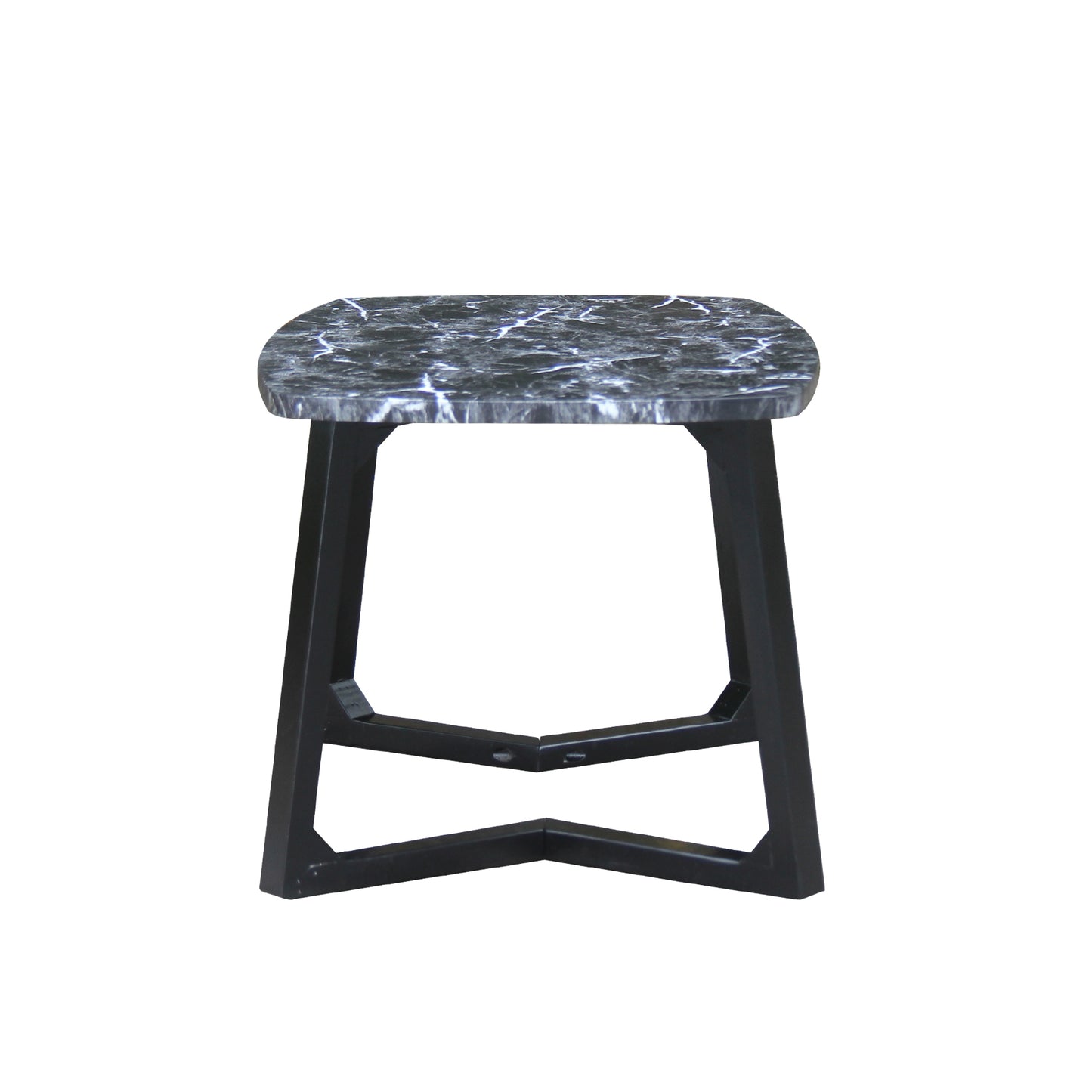 CHOTTO - Kika Rounded Rectangle Coffee Table - Black Marble Color