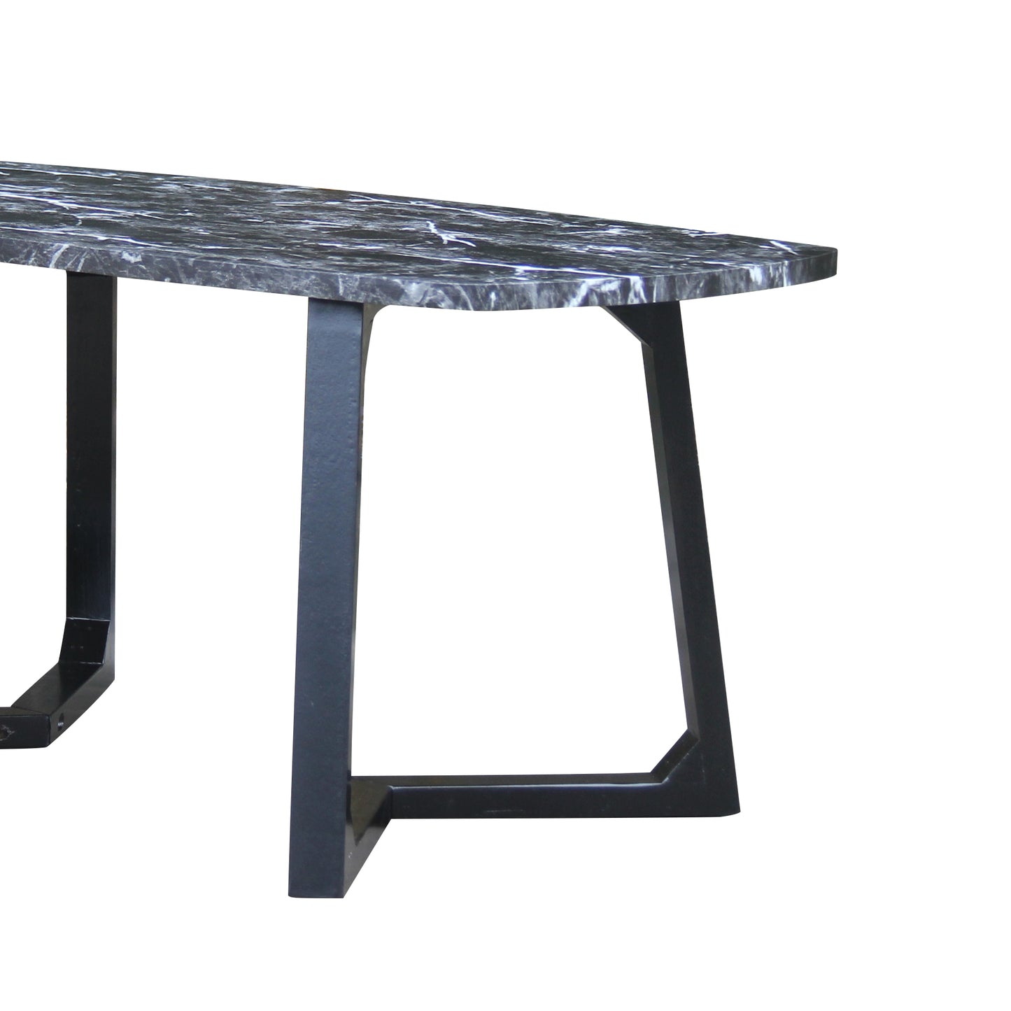 CHOTTO - Kika Rounded Rectangle Coffee Table - Black Marble Color
