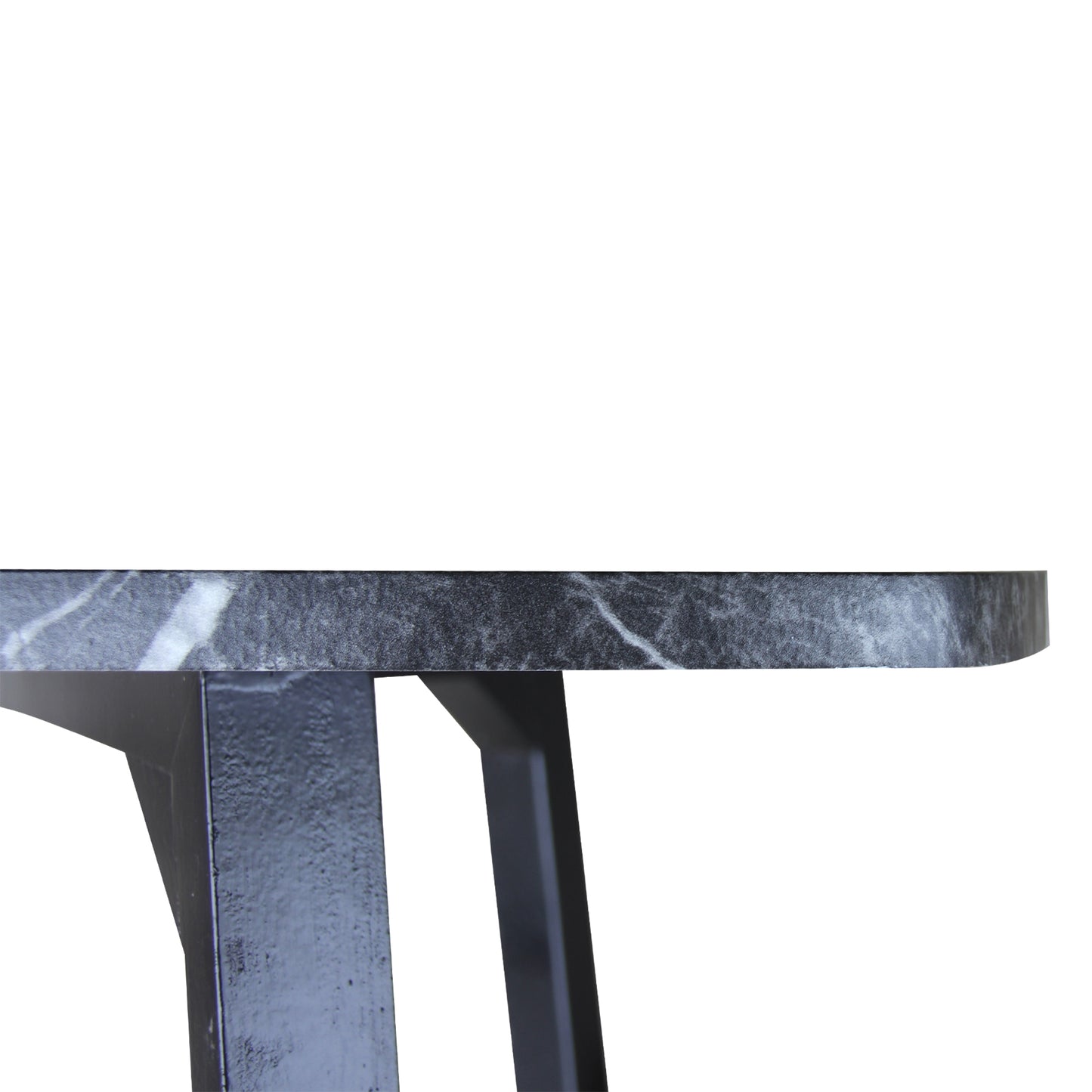 CHOTTO - Kika Rounded Rectangle Coffee Table - Black Marble Color