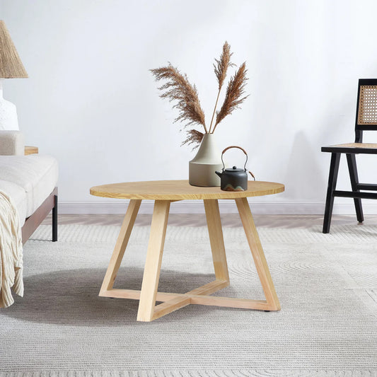 CHOTTO - Juji Round Top Coffee Table - Wood - 70cm