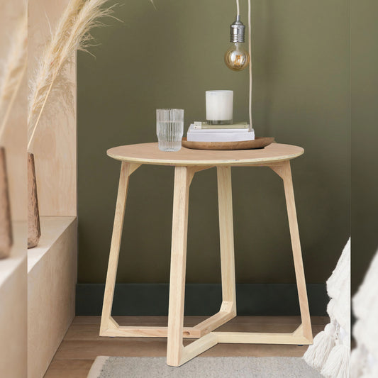 CHOTTO - Tsuno Round Top Coffee Table - Wood - 60cm