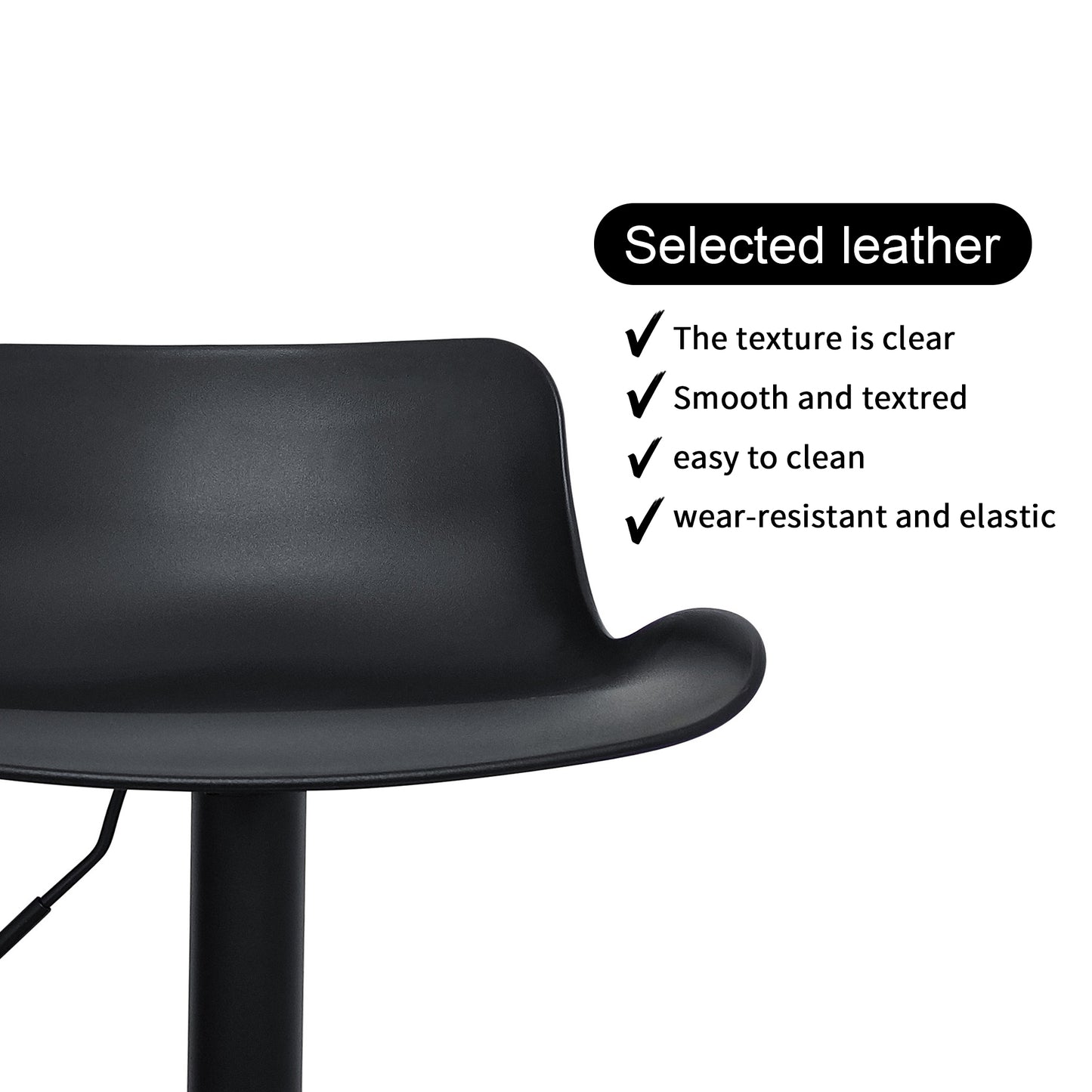 CHOTTO - Eri Adjustable Swivel Bar Stools -Black x 3
