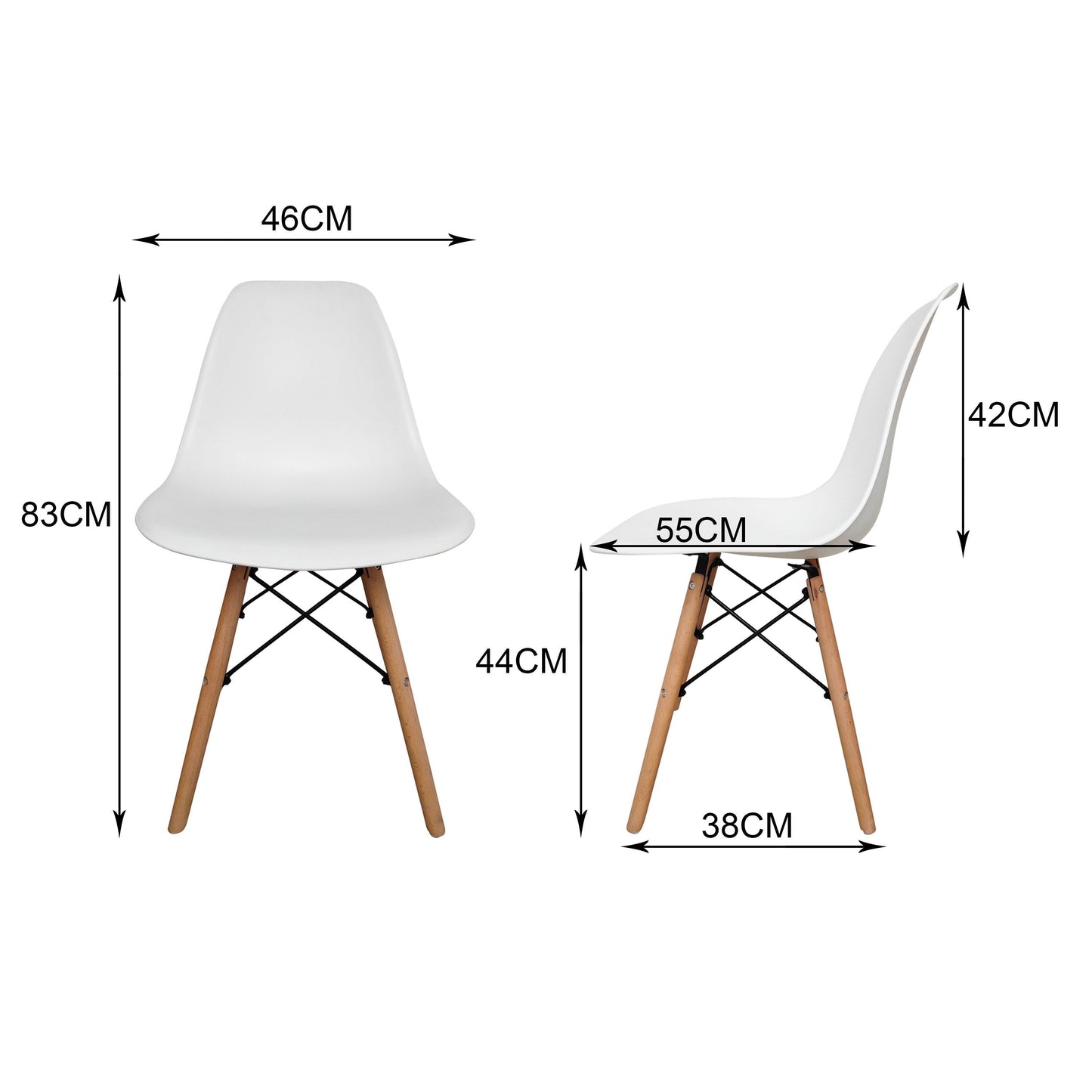 Mana Dining Chairs - White x 4 - Chotto Furniture