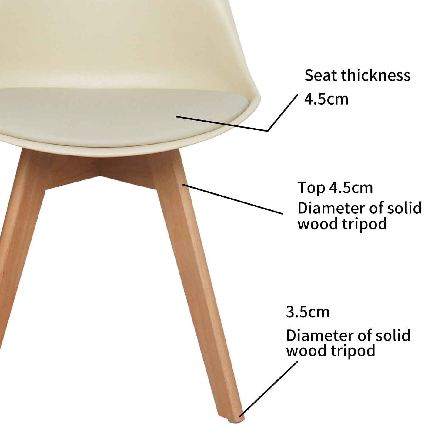 CHOTTO - Ando Dining Chairs - Beige x 4