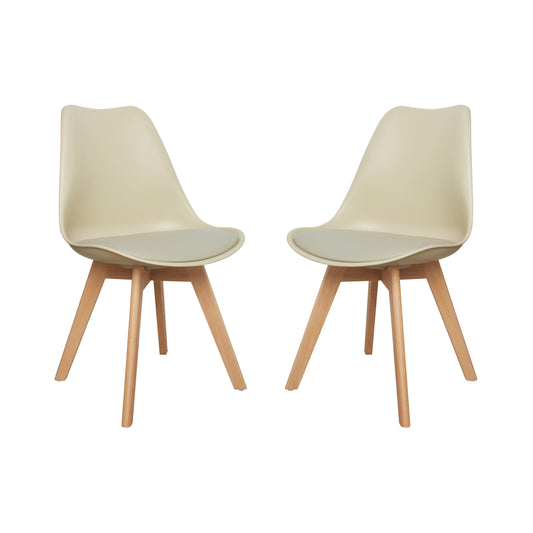 CHOTTO - Ando Dining Chairs - Beige x 2
