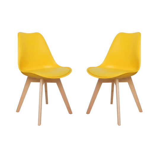 CHOTTO - Ando Dining Chairs - Yellow x 2