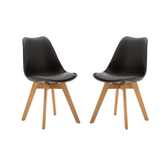 Ando Dining Chairs - Black x 2 - Chotto Furniture