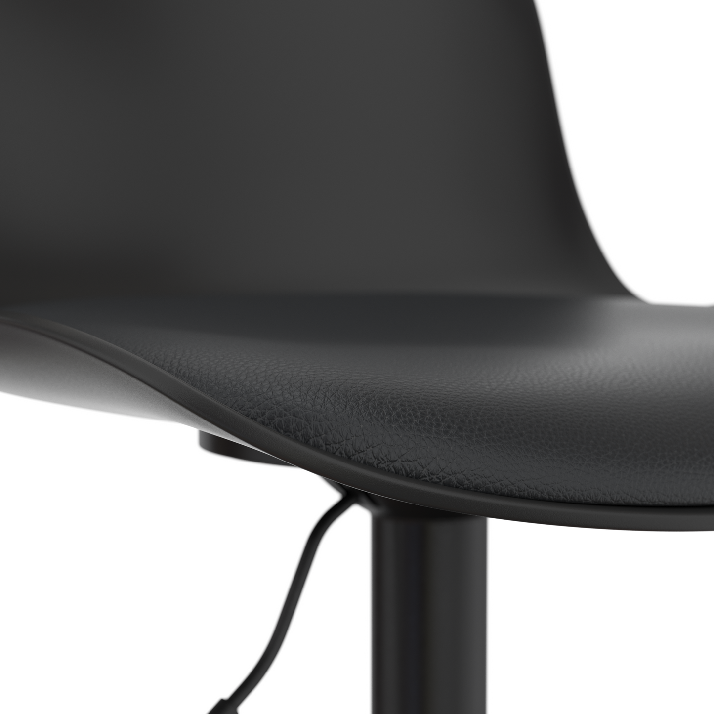 CHOTTO - Eri Adjustable Swivel Bar Stools with Padded Seat - Black x 2
