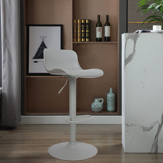 CHOTTO - Eri Adjustable Swivel Bar Stools with Padded Seat -Grey x 2