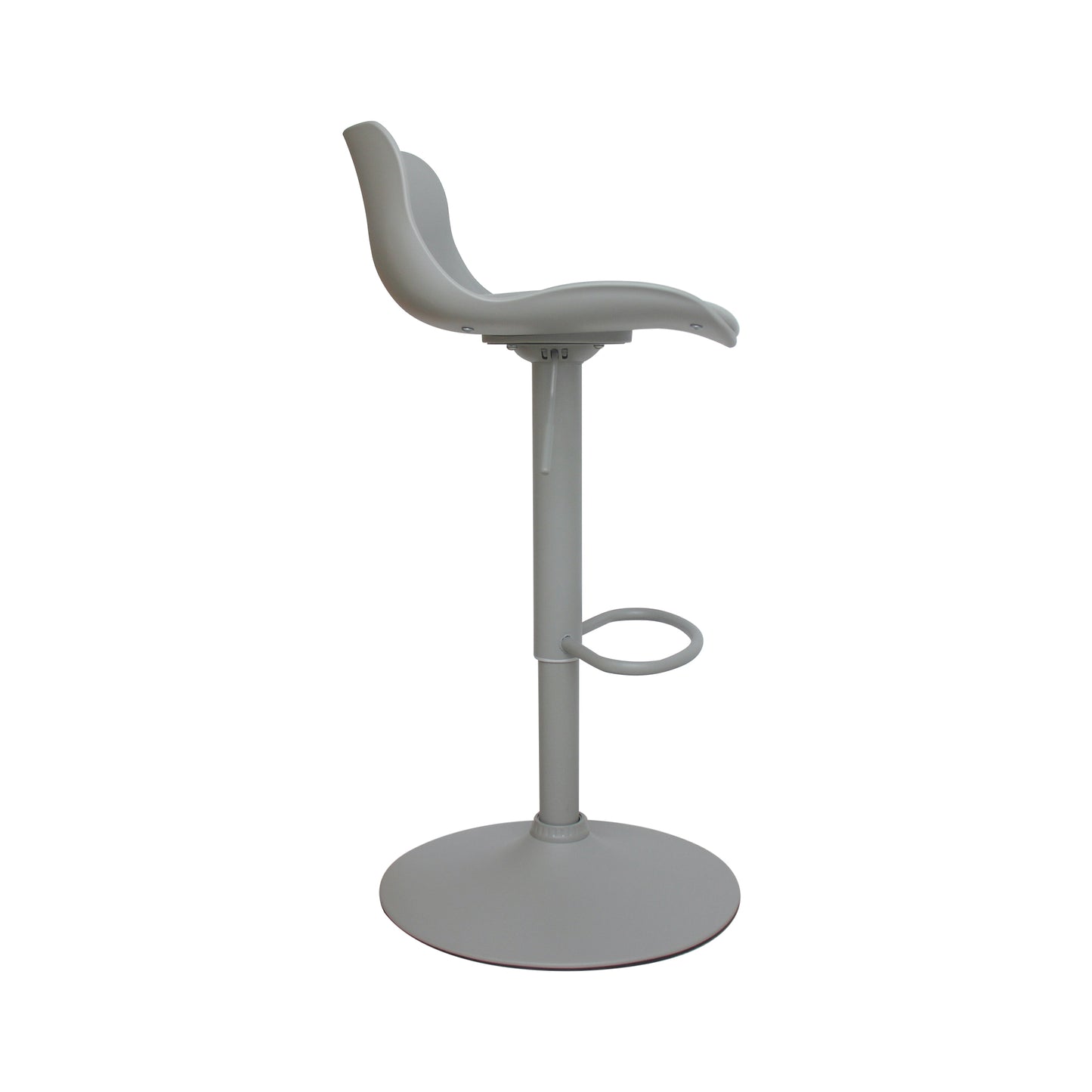CHOTTO - Eri Adjustable Swivel Bar Stools with Padded Seat -Grey x 2