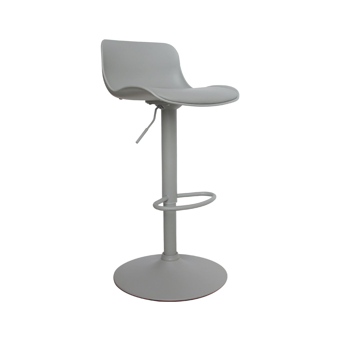 CHOTTO - Eri Adjustable Swivel Bar Stools with Padded Seat -Grey x 2