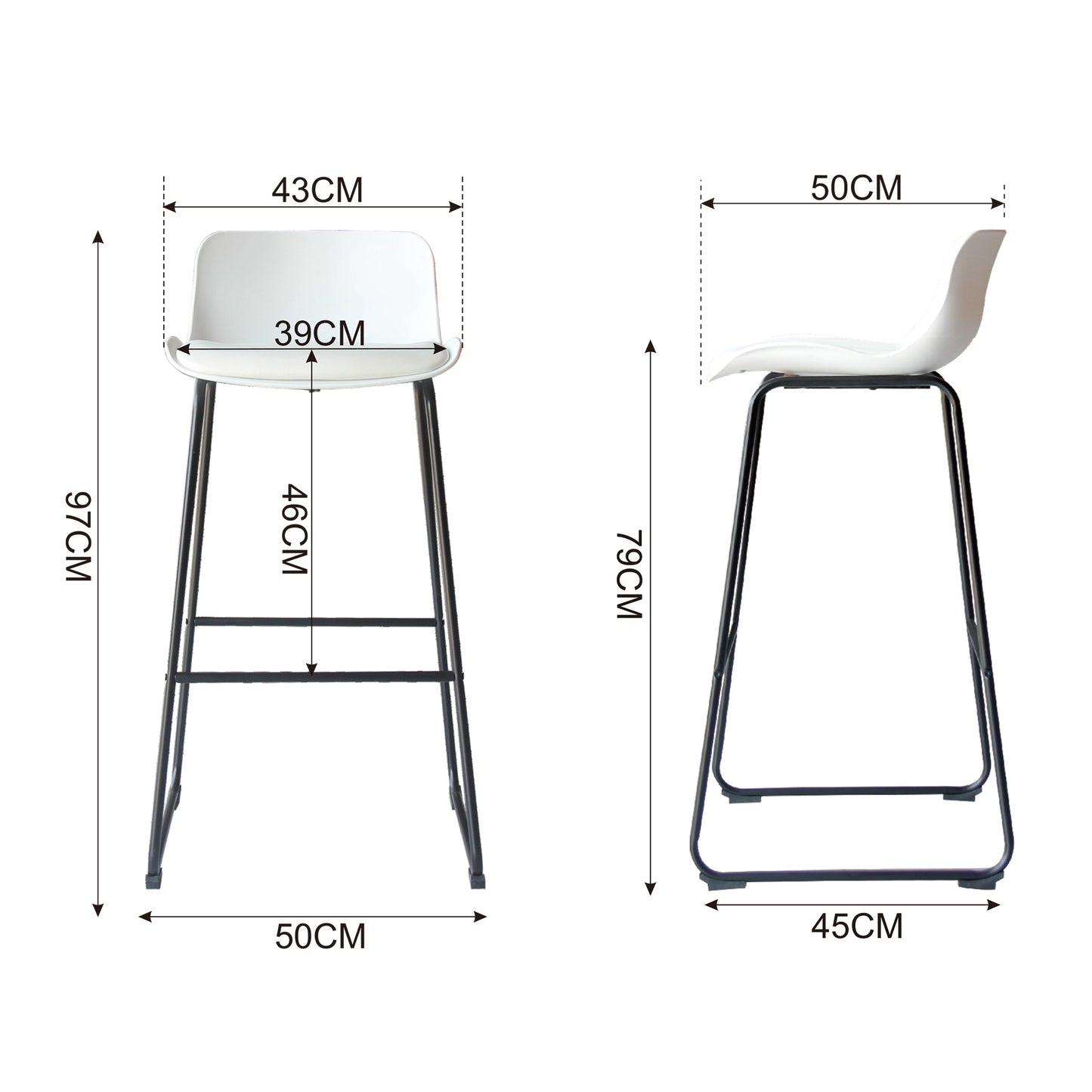 CHOTTO - Kaba Barstool - White x 2