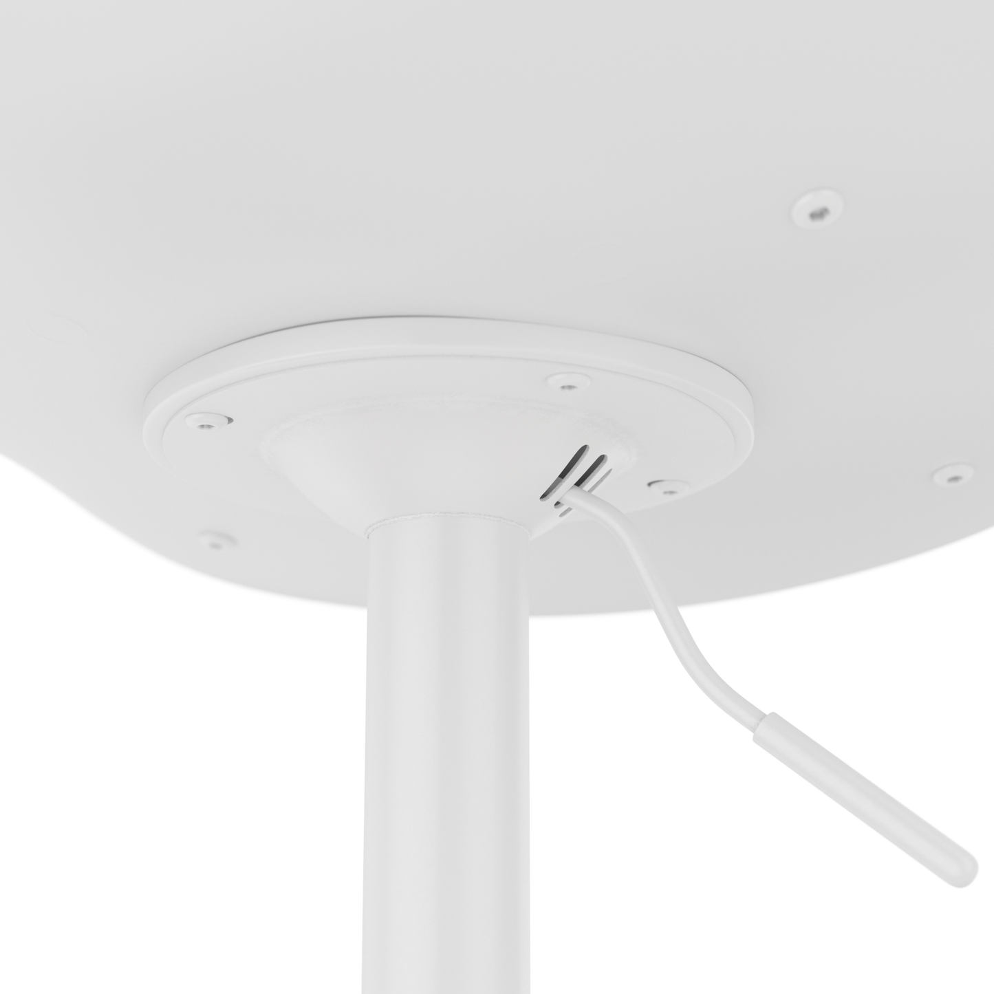 CHOTTO - Eri Adjustable Swivel Bar Stools with Padded Seat - White x 2