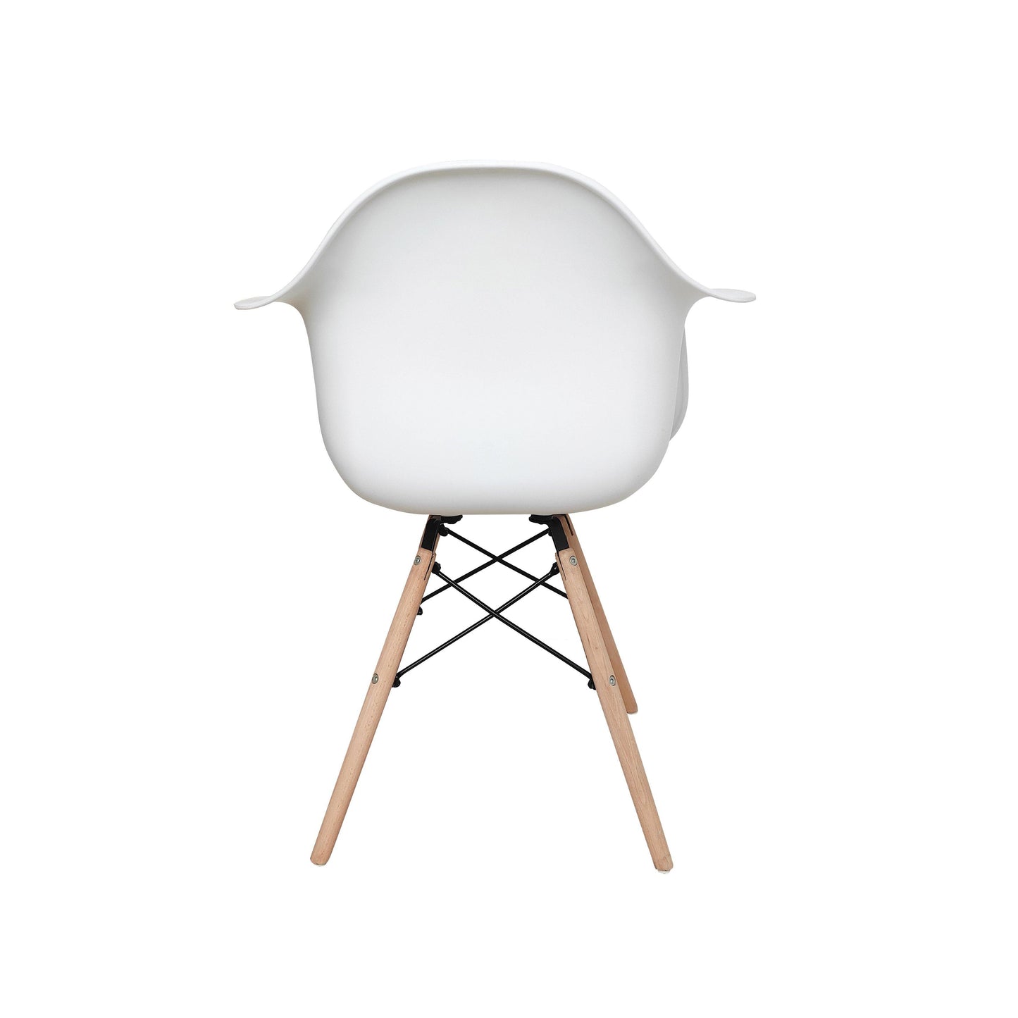 Retro Replica DSW Dining Chairs Armchairs with Beech Leg - White x 4 - Chotto Furniture