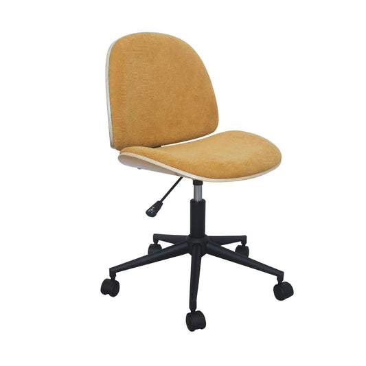 Mio Fabric Adjustable Swivel Office Chair - Yellow - Chotto Furniture