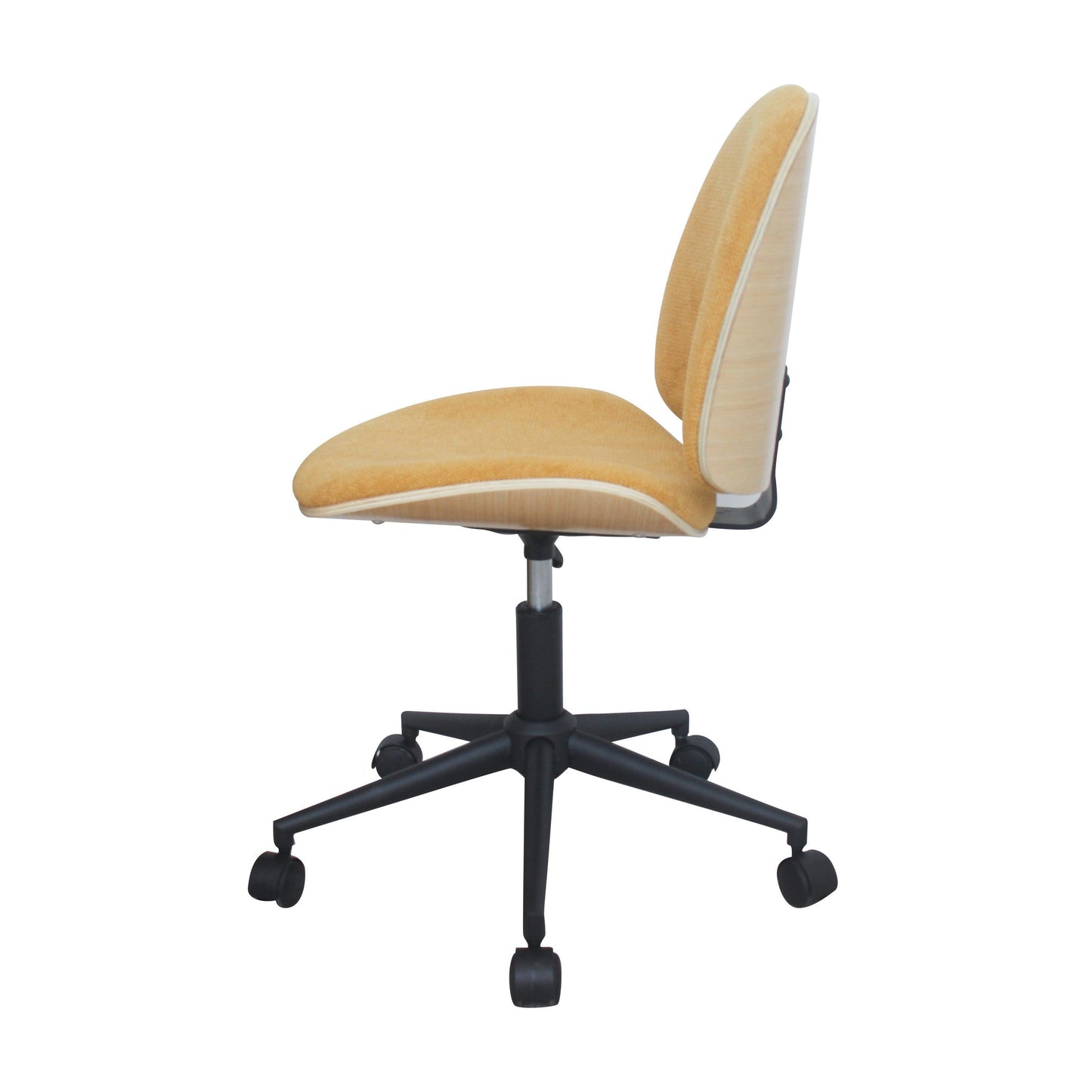 Mio Fabric Adjustable Swivel Office Chair - Yellow - Chotto Furniture