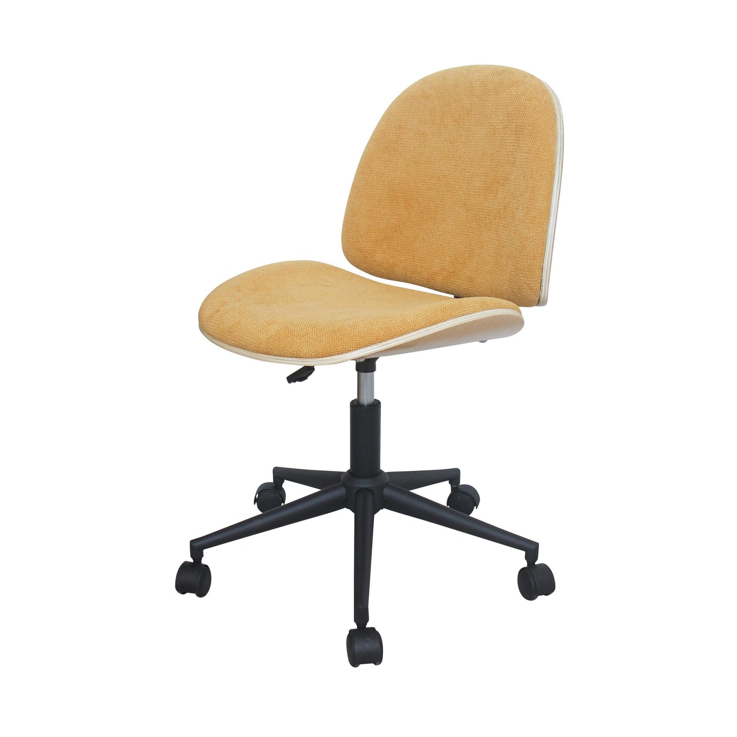 Mio Fabric Adjustable Swivel Office Chair - Yellow - Chotto Furniture