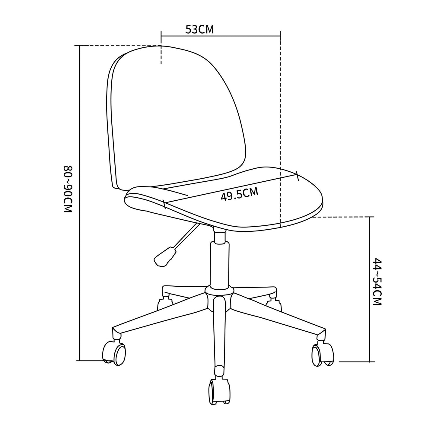 Mio Fabric Adjustable Swivel Office Chair - Yellow - Chotto Furniture