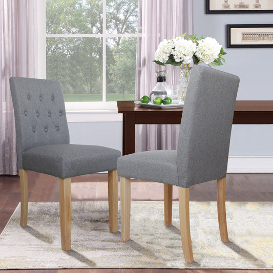 CHOTTO - Sato Fabric High Back Sofa Dining Chairs x 2