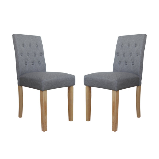 CHOTTO - Sato Fabric High Back Sofa Dining Chairs x 2