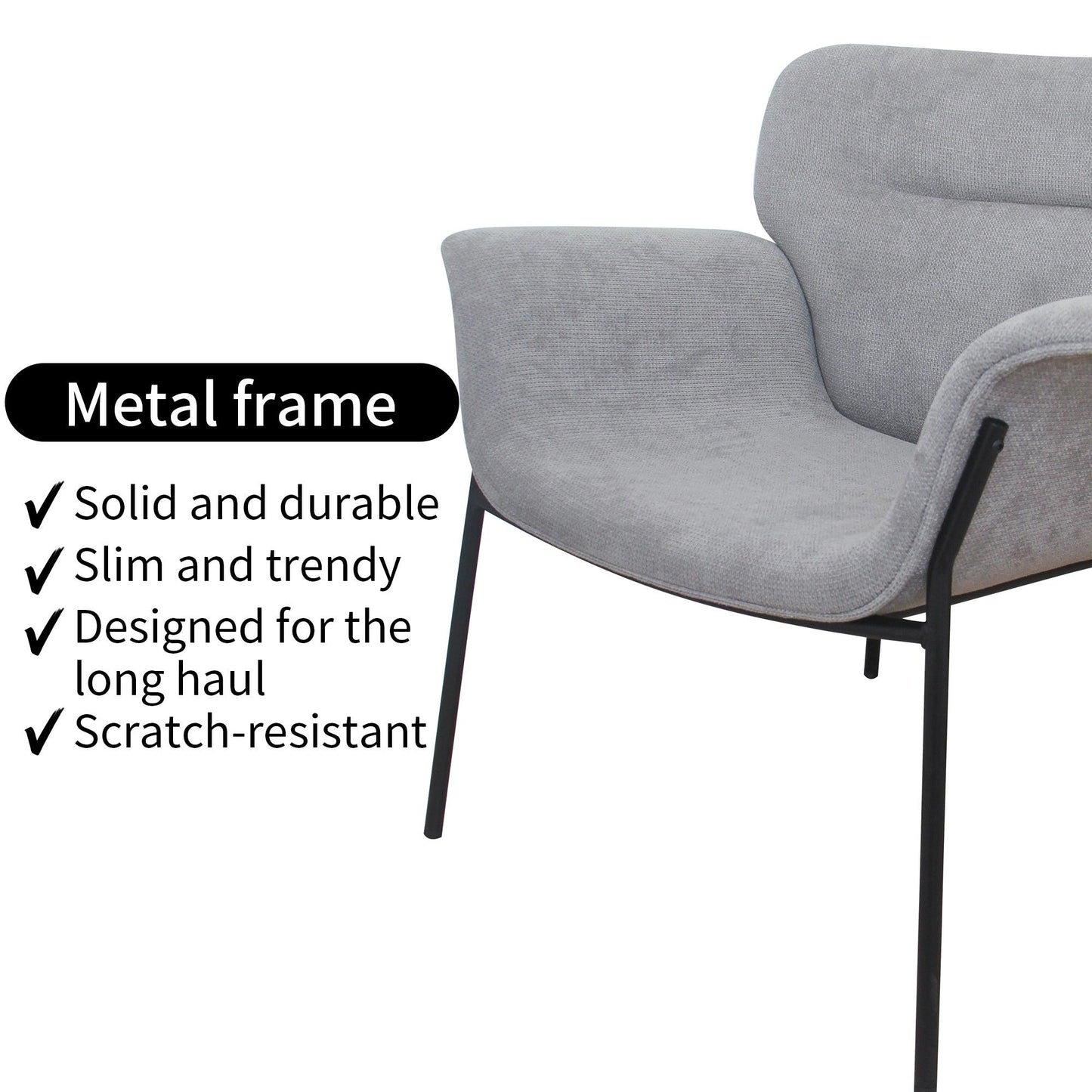 Suda Designer Lounge Armchair - Grey - Chotto Furniture