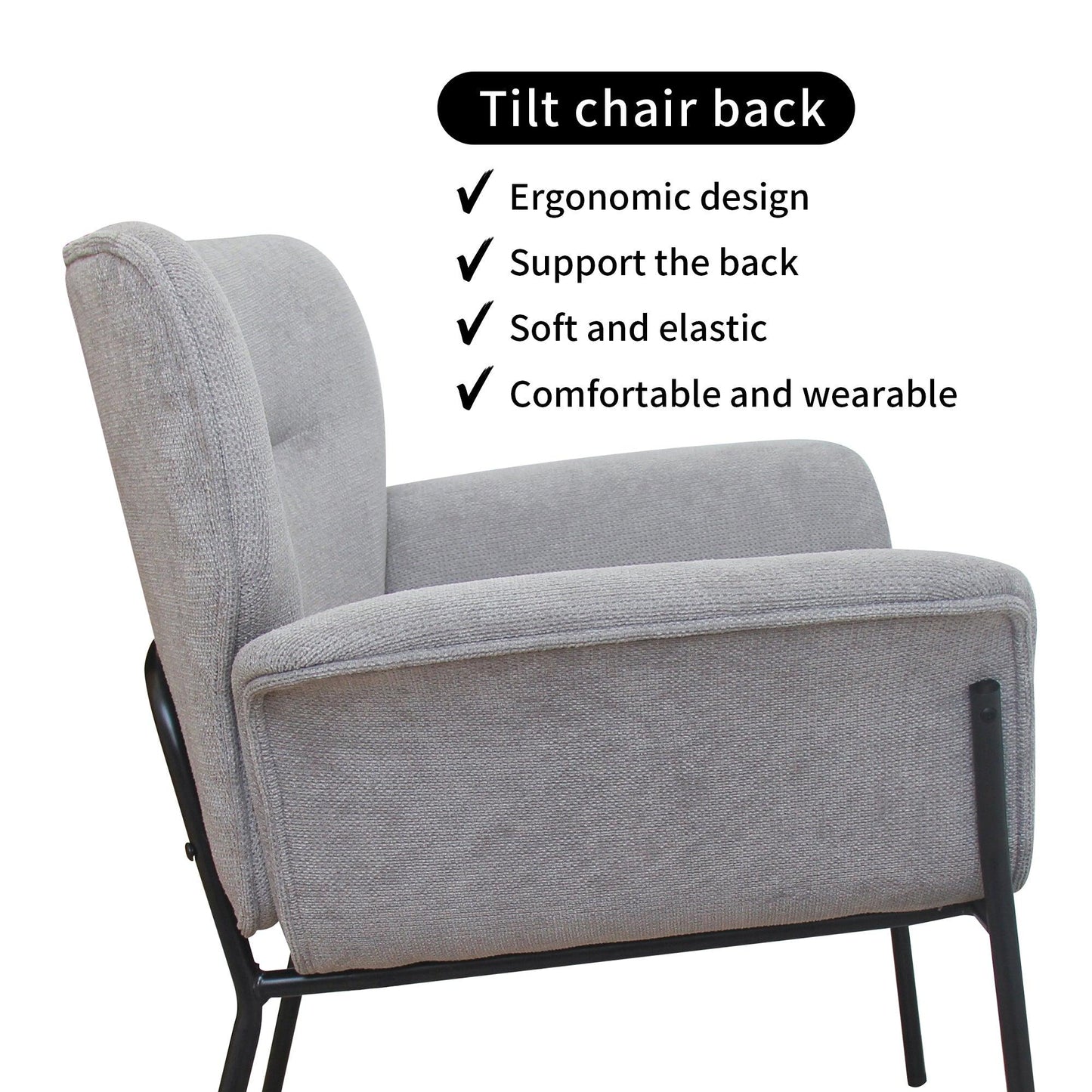 Suda Designer Lounge Armchair - Grey - Chotto Furniture