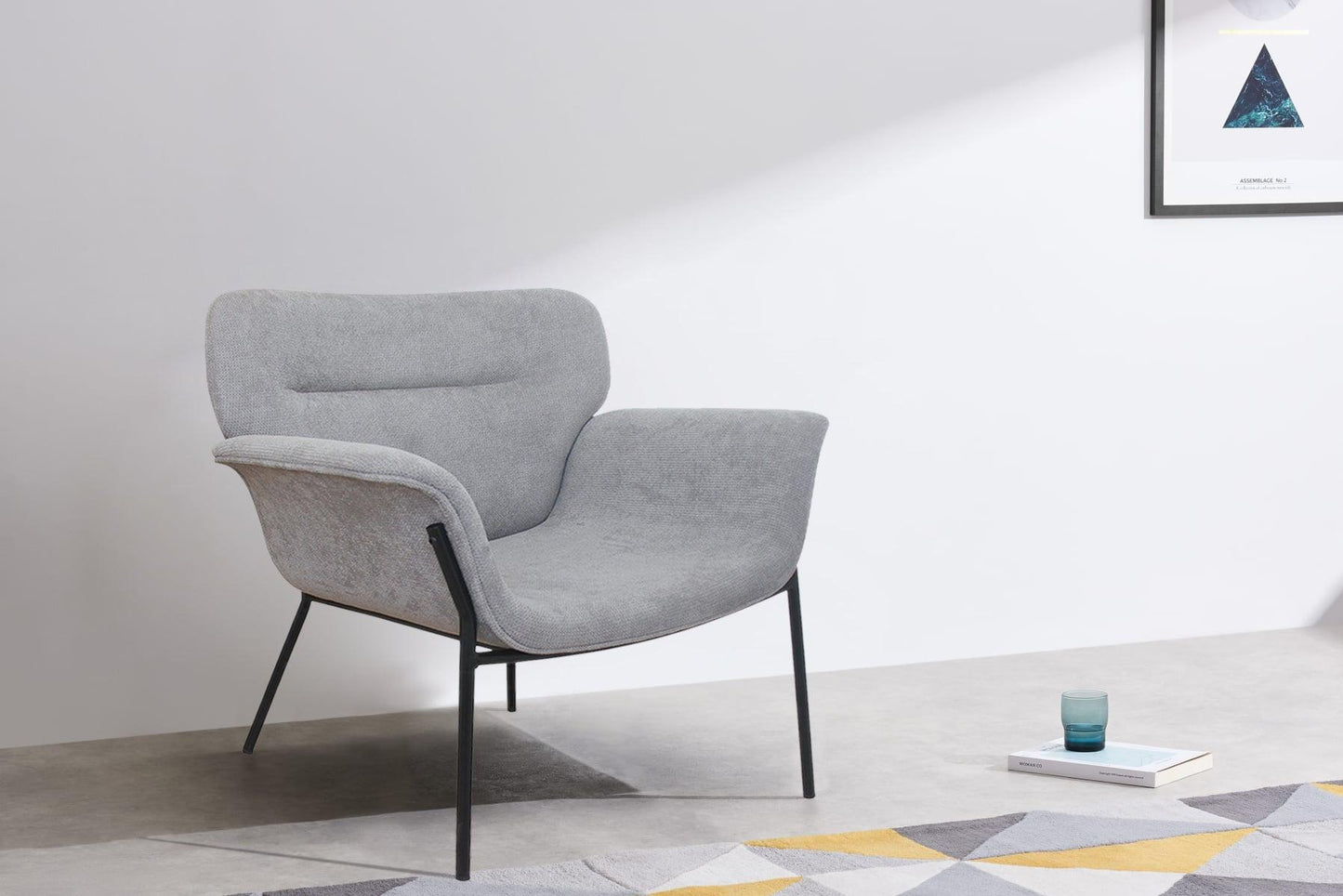 Suda Designer Lounge Armchair - Grey - Chotto Furniture