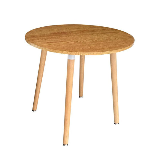 Enso Round Top Dining Table with Wooden Legs - Wood - Chotto Furniture
