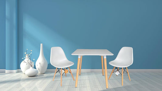 Hako Square Top Dining Table with Wooden Legs - White - Chotto Furniture