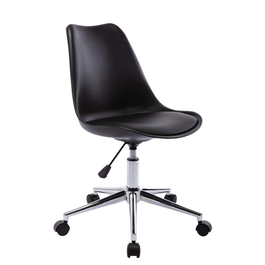 Ando Office Desk Chair with Vegan Leather Seat - Black - Chotto Furniture