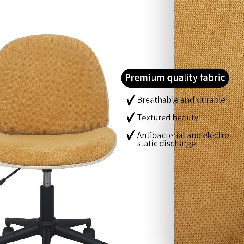 Mio Fabric Adjustable Swivel Office Chair - Yellow - Chotto Furniture
