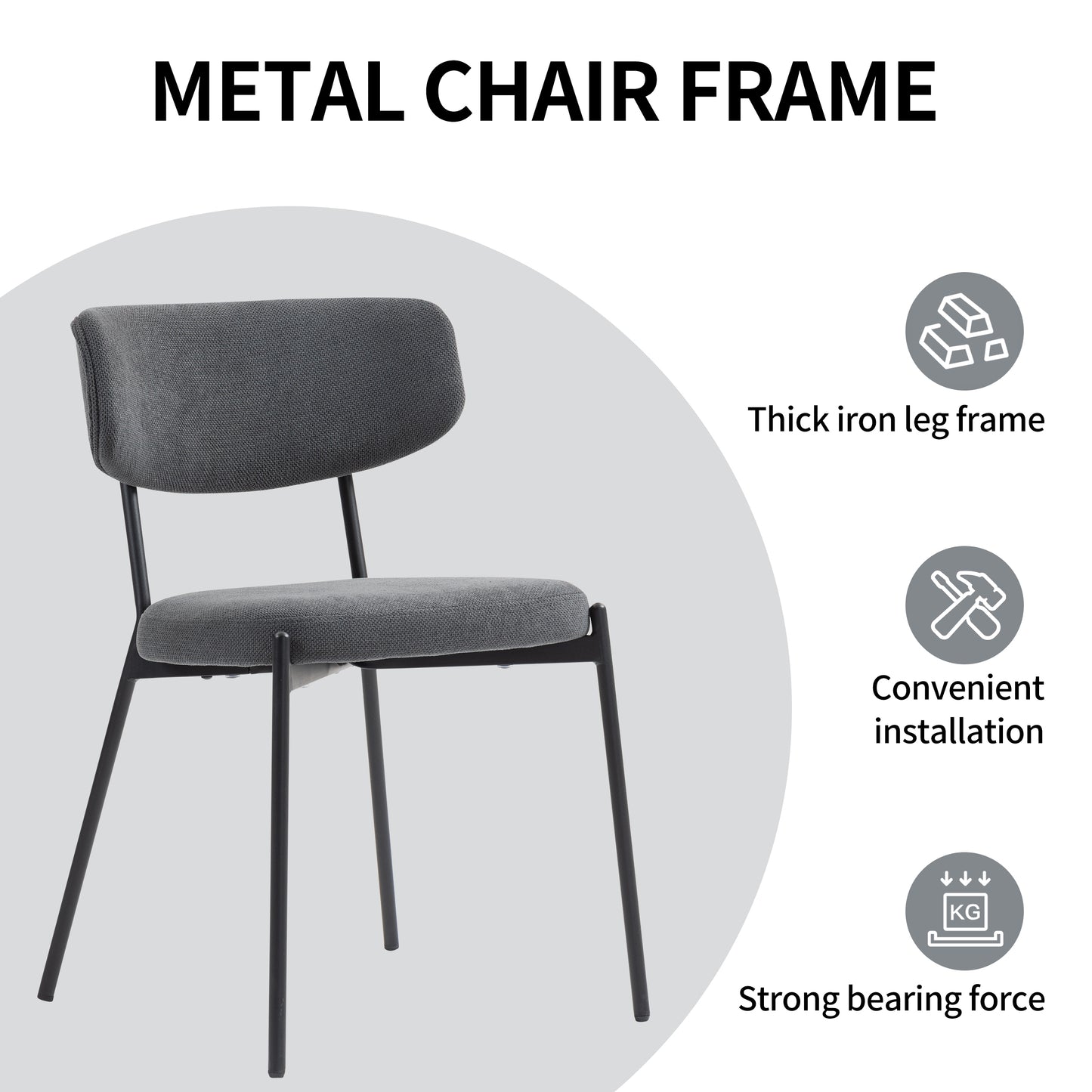 CHOTTO - Kaze Dining Chair - Grey (Set of 2)