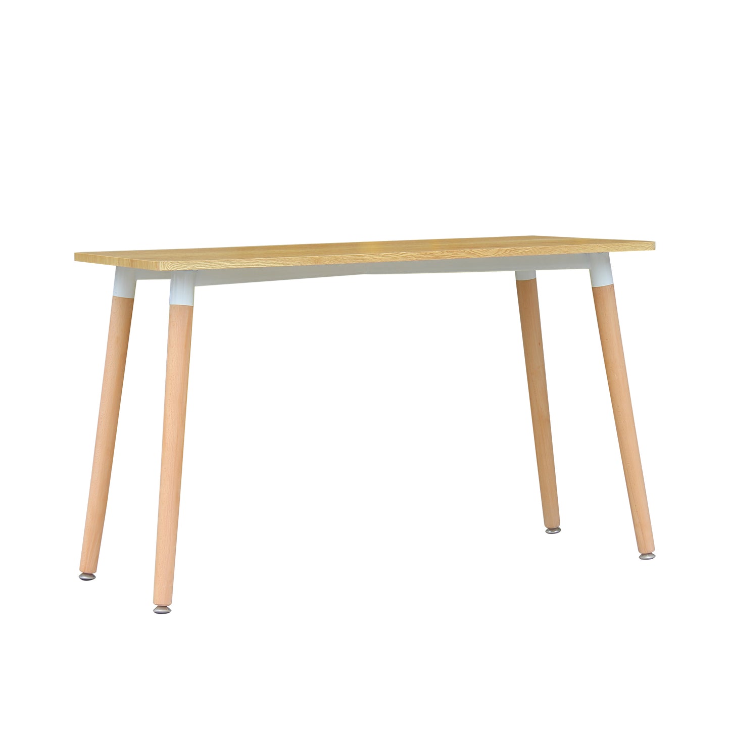 CHOTTO - Hako Rectangle Top Dining Table with Wooden Legs - Wood - 120cm