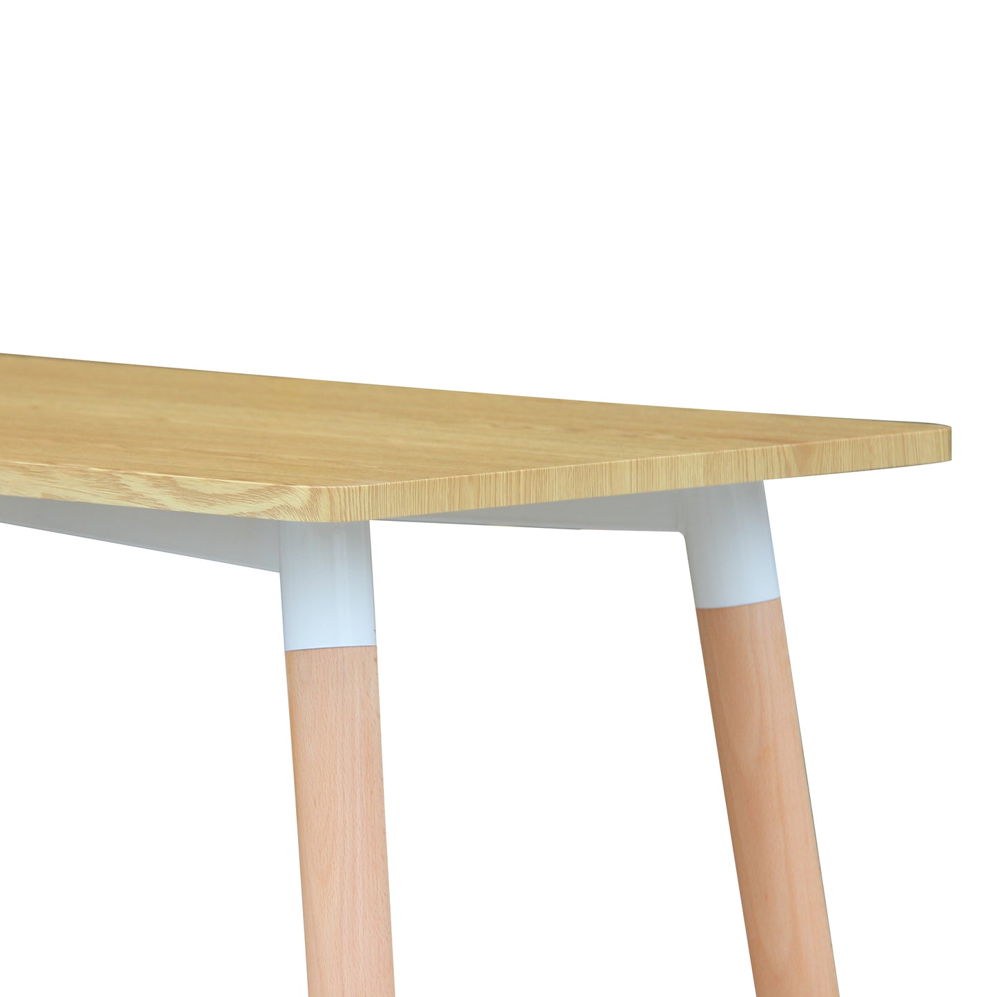 CHOTTO - Hako Rectangle Top Dining Table with Wooden Legs - Wood - 120cm