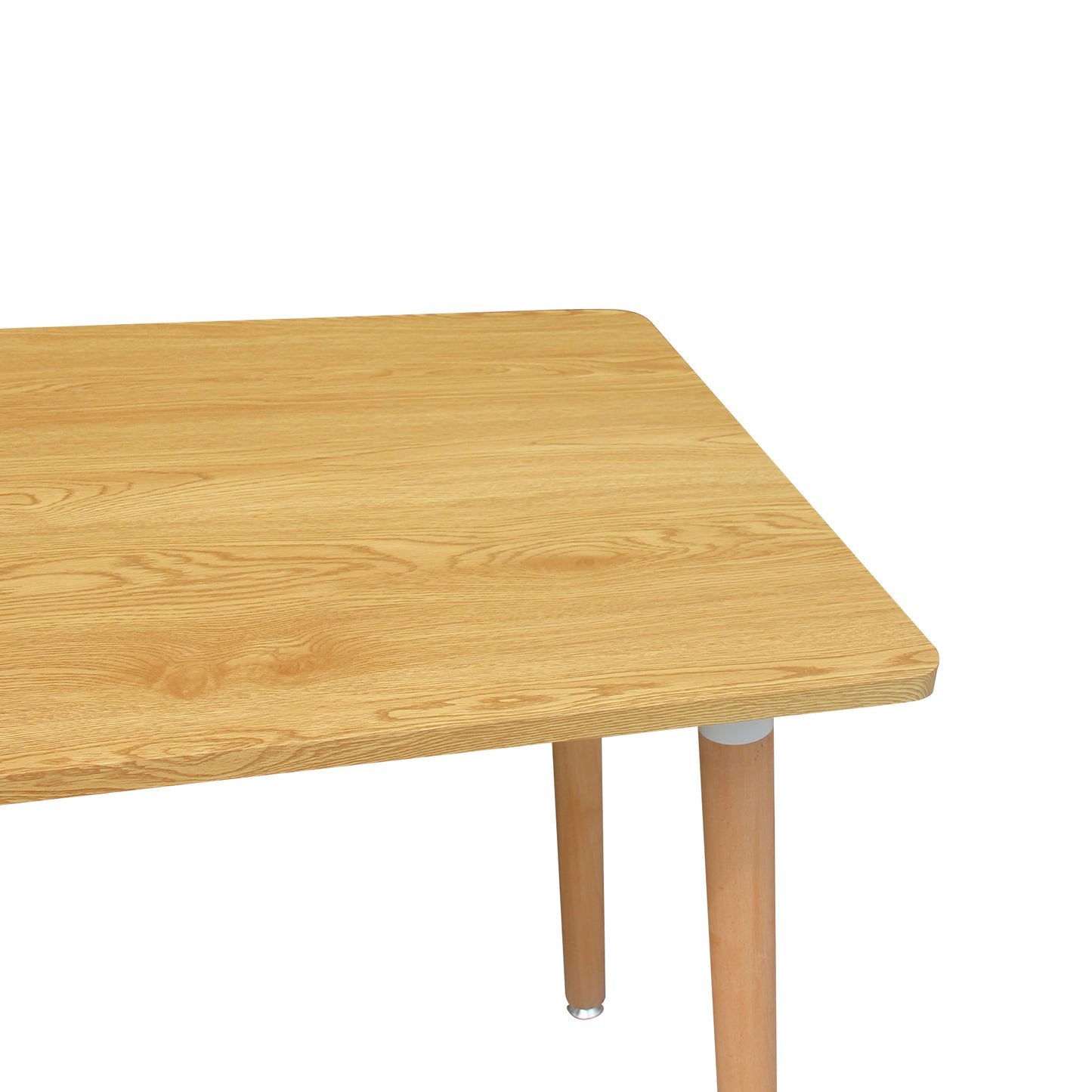 CHOTTO - Hako Rectangle Top Dining Table with Wooden Legs - Wood - 120cm