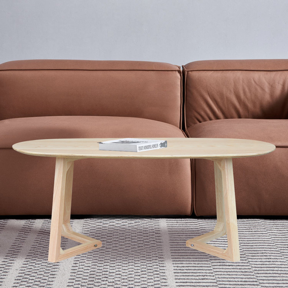 CHOTTO - Tsuno Rounded Rectangle Top Coffee Table - Wood - 60cm