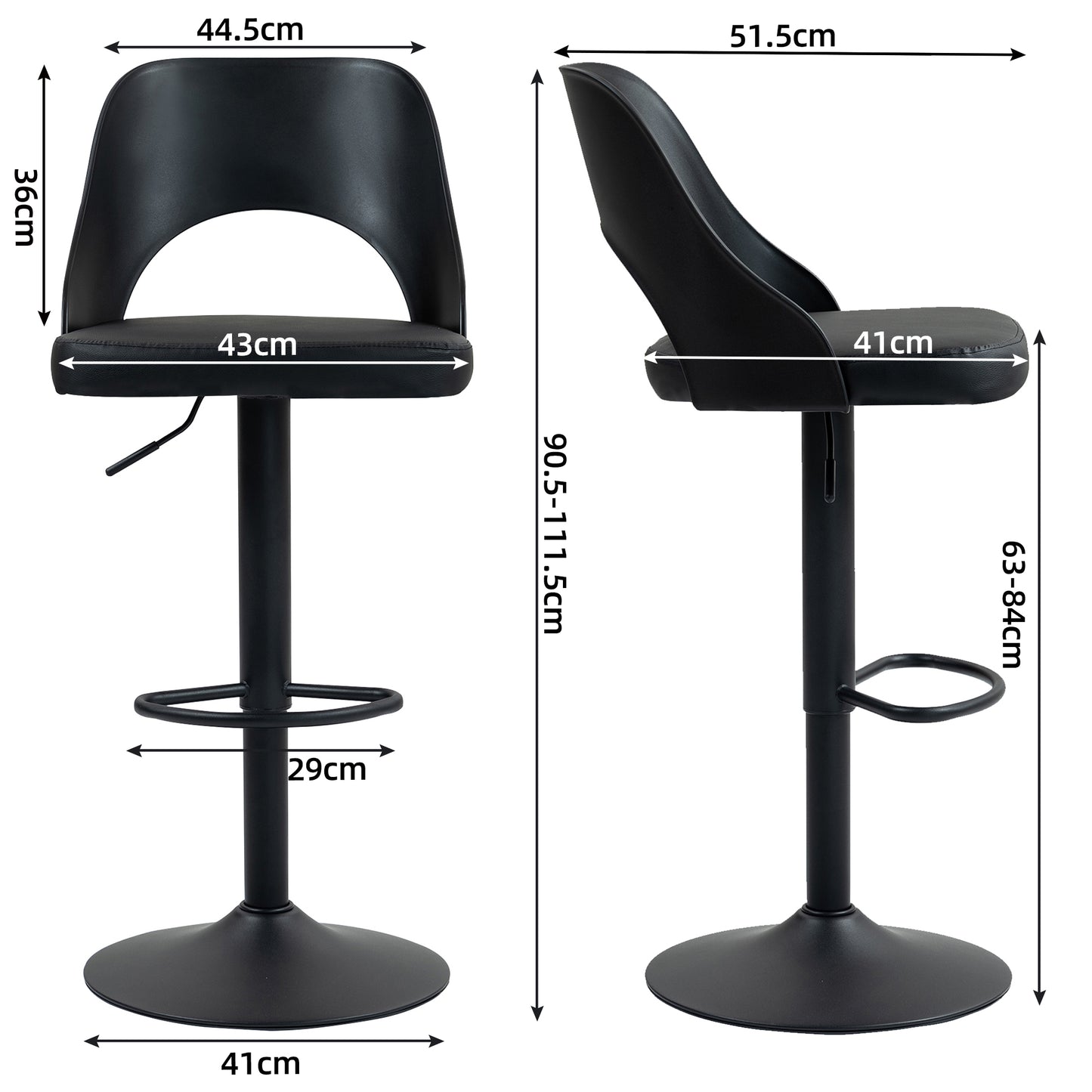 CHOTTO - Kumo Barstool - Black X 2