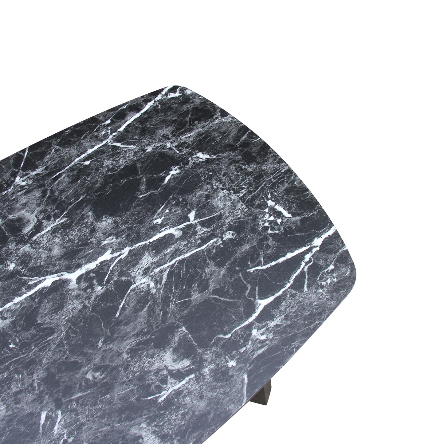 CHOTTO - Kika Rounded Rectangle Coffee Table - Black Marble Color