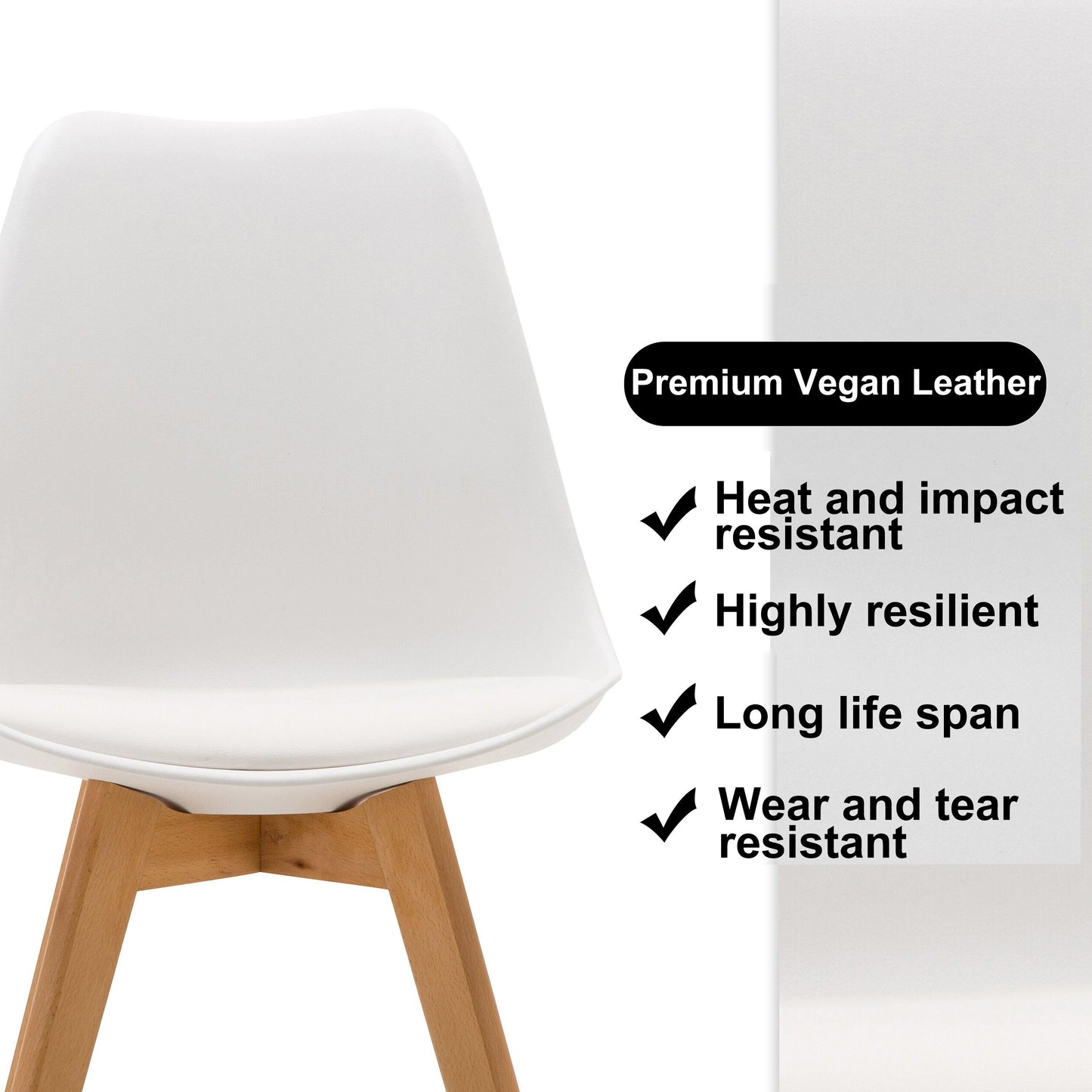 Ando Dining Chairs - White x 4 - Chotto Furniture
