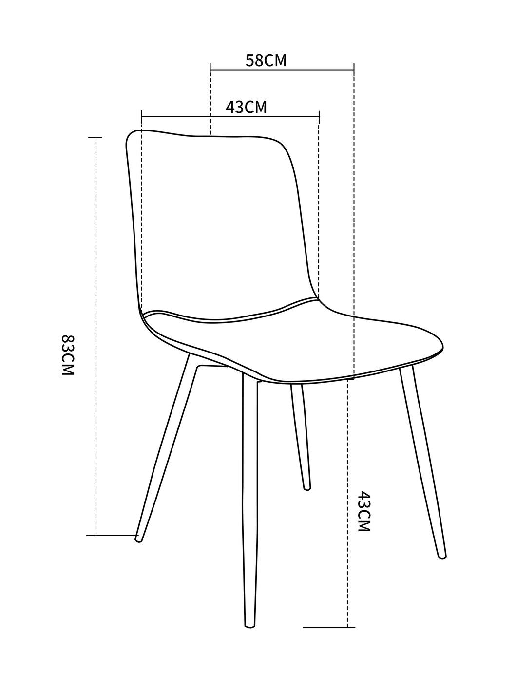 Kaito Fabric Dining Chairs With Metal Legs - Grey x 4 - Chotto Furniture