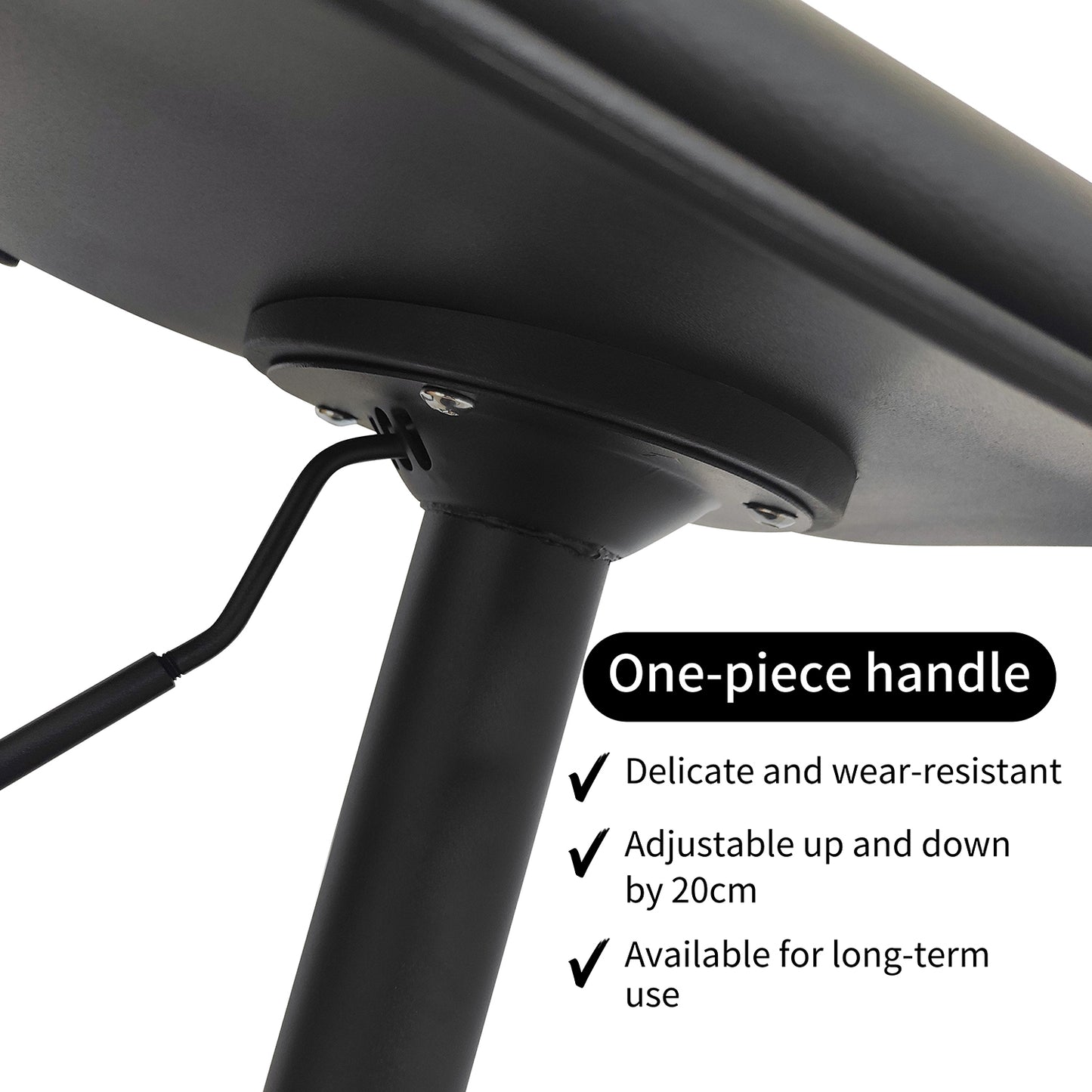 CHOTTO - Eri Adjustable Swivel Bar Stools with Padded Seat - Black x 2